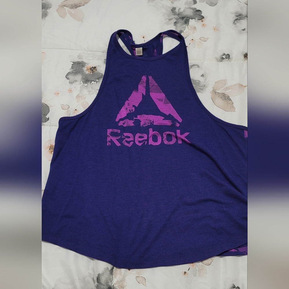 Reebok Violet Sleeveless Top with Pink Logo